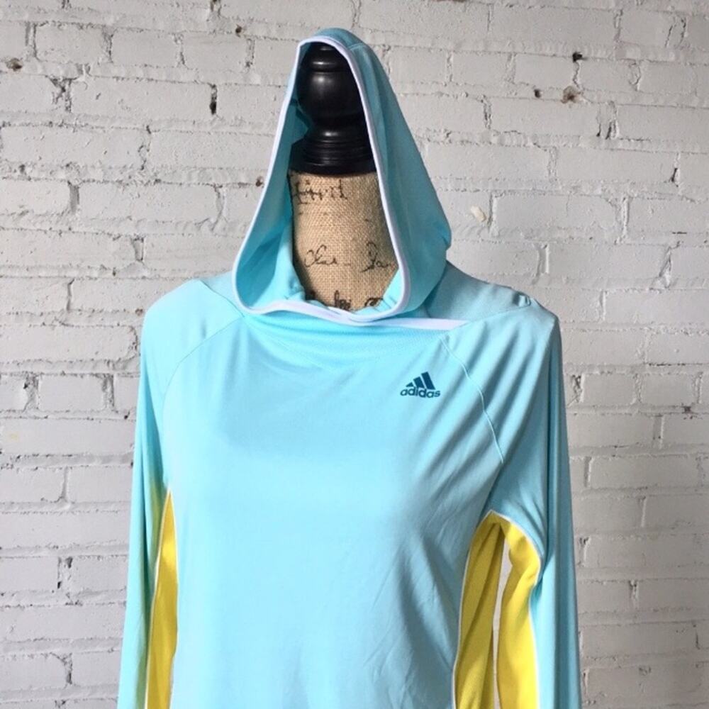 Adidas WOMEN'S Lightweight Hoodie NWT AK HD Bluezest - SIZE MEDIUM - Picture 6 of 8